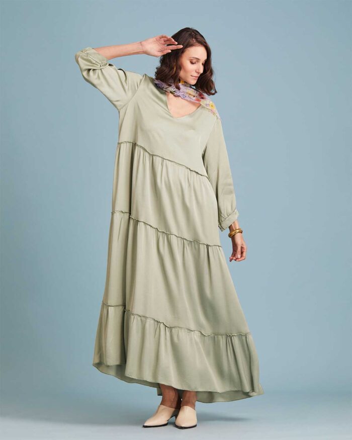 Vestido Longo Dec V Recortes 32117