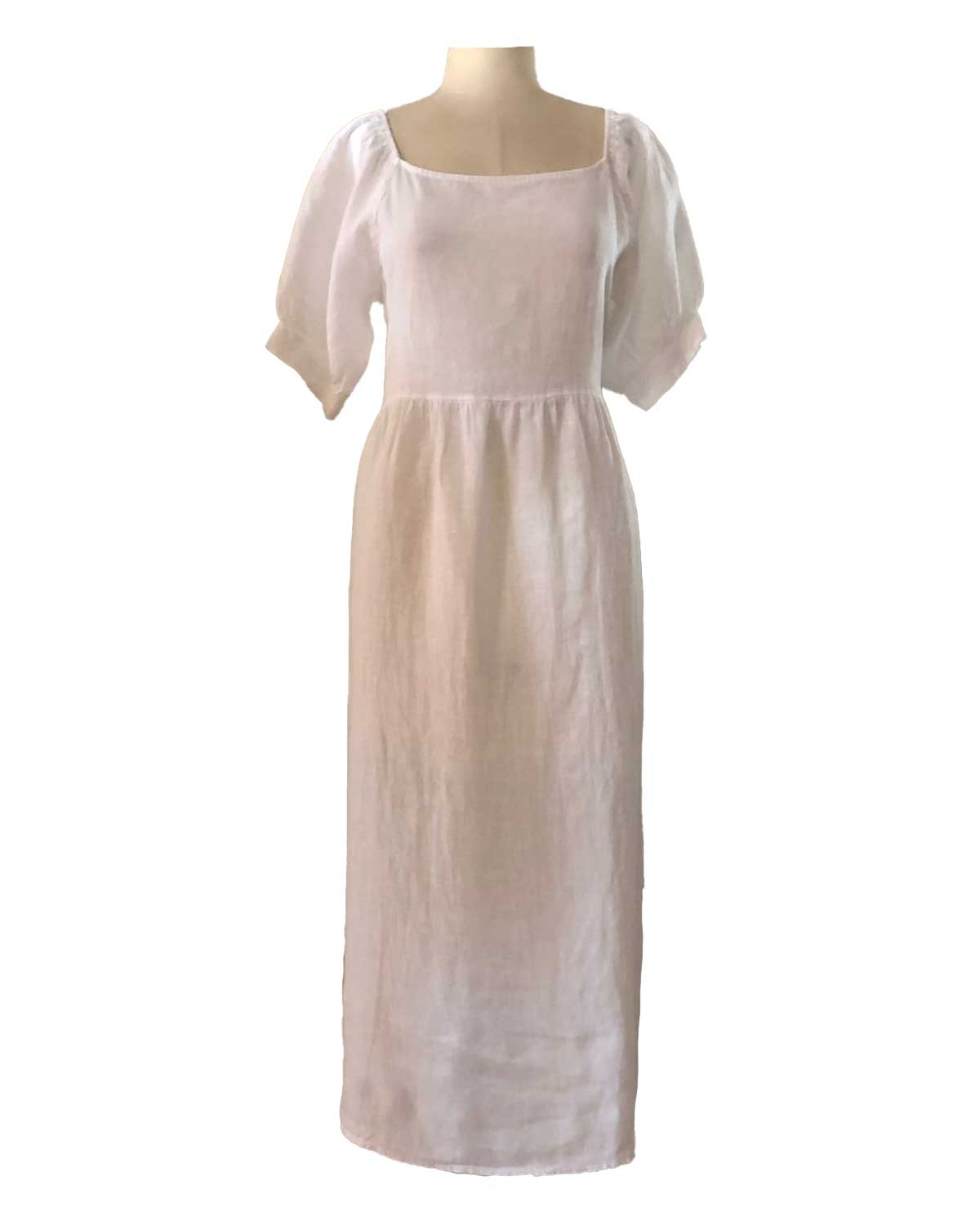 VT32553-VT-SORRENTO-BRANCO Vestido Linho Ombro a Ombro - Imagem 4