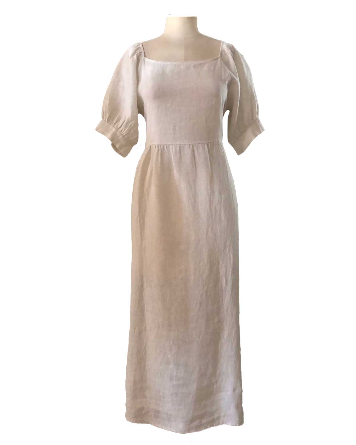 VT32553-VT-SORRENTO-CREMA Vestido Linho Ombro a Ombro - Imagem 5