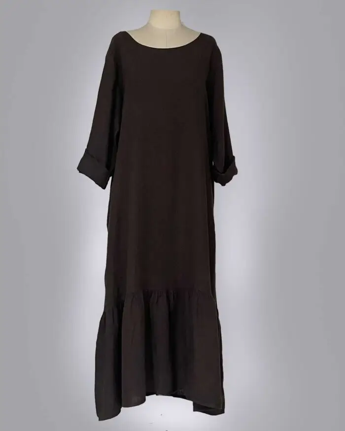 Vestido Linho Manga Longa 33552 - Imagem 8
