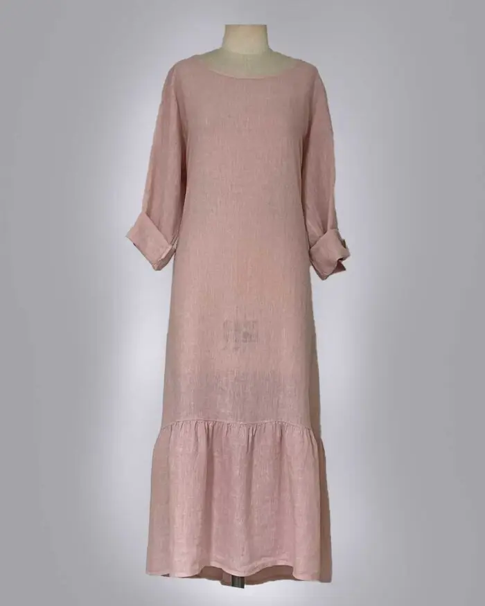 Vestido Linho Manga Longa 33552 - Imagem 6