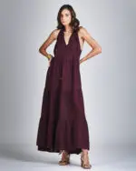 Vestido longo halter gipsy linho