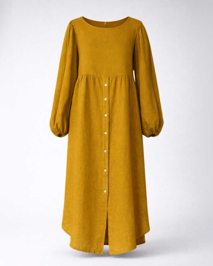 Vestido Chemise Longo Linho - Imagem 7
