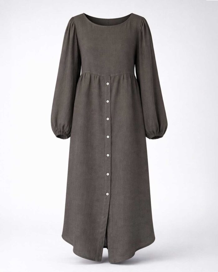 Vestido Chemise Longo Linho - Imagem 6