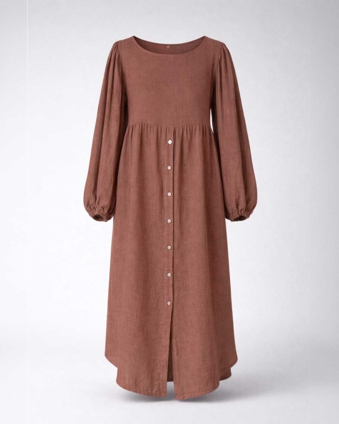 Vestido Chemise Longo Linho - Imagem 8