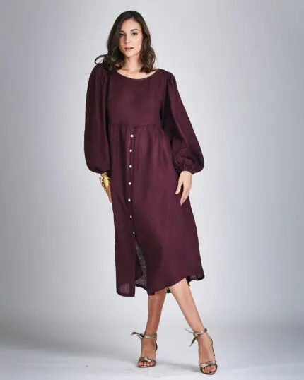 Vestido Chemise Longo Linho