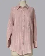 Camisa Linho Listrada Bolso