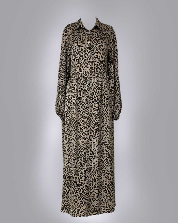Vestido Chemise Animal Print - Imagem 1