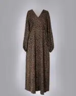 Vestido Longo Decote V Animal Print - Imagem 4