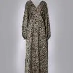 Vestido Longo Decote V Animal Print