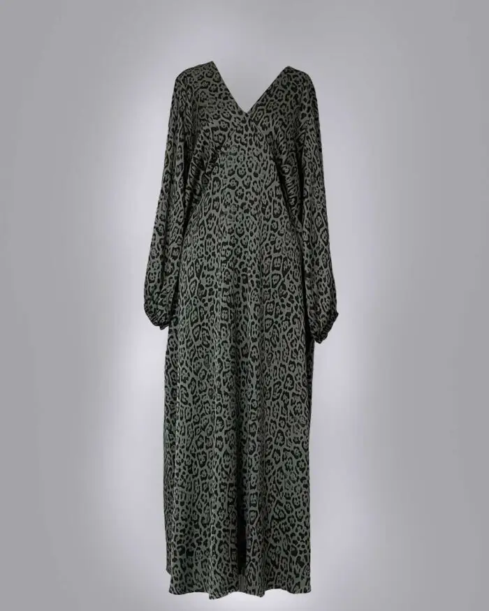 Vestido Longo Decote V Animal Print - Imagem 2