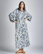 Vestido de Seda Longo Paisley 33266 - Imagem 4