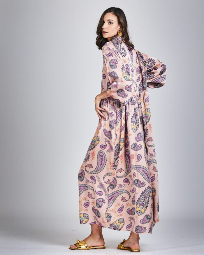 Vestido de Seda Longo Paisley 33266 - Imagem 6