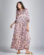 Vestido de Seda Longo Paisley 33266 - Imagem 5