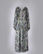 Vestido Longo V Seda Paisley