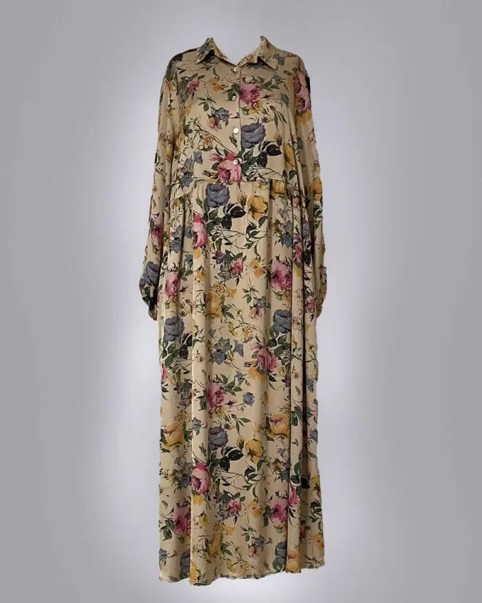 Vestido Longo Cetim Fiorale - Imagem 1