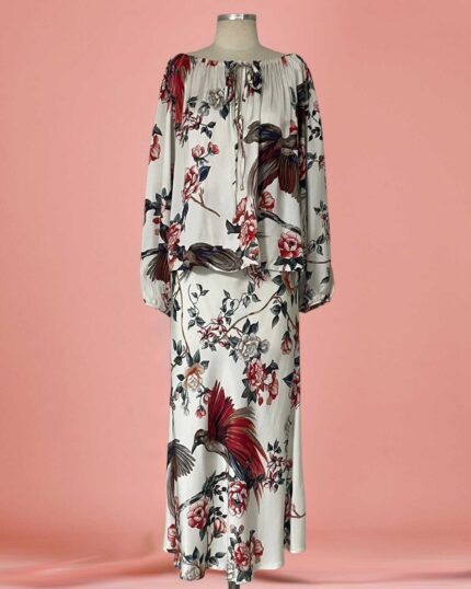 Conjunto Saia Seda Estampado