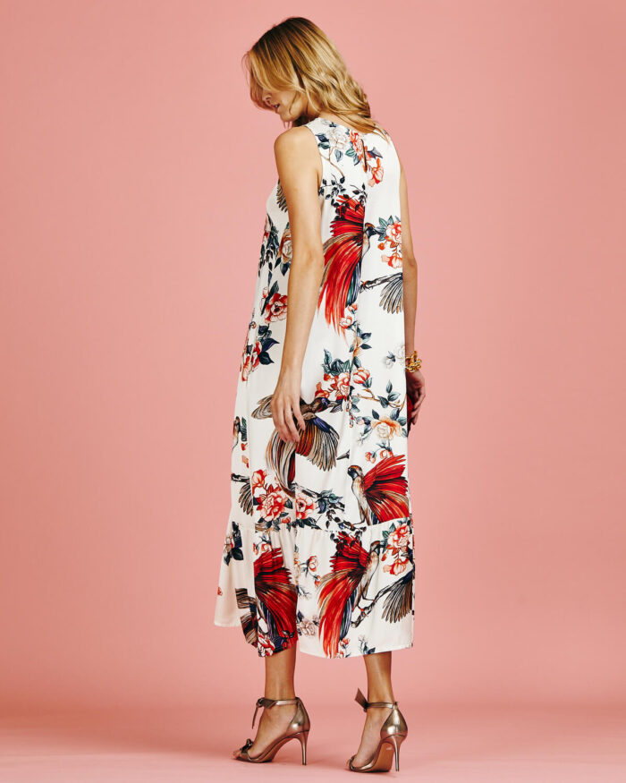 Vestido Regata Longo Satin Floral - Imagem 10