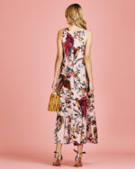 Vestido Regata Longo Satin Floral - Imagem 7