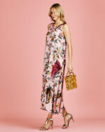 Vestido Regata Longo Satin Floral - Imagem 6
