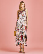 Vestido Regata Longo Satin Floral - Imagem 4