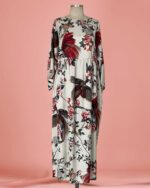 Vestido Longo Satin Floral