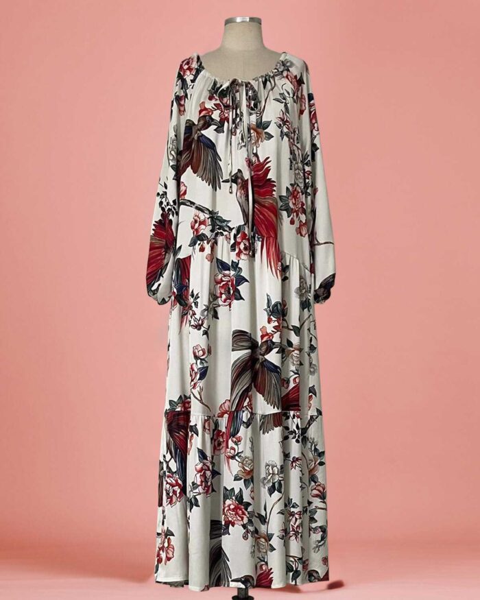 Vestido Longo Seda Floral - Imagem 2