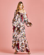 Vestido Longo Seda Floral - Imagem 11