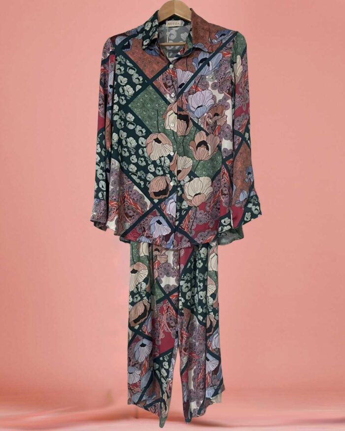 Set Pantalona Seda Patchwork - Imagem 1