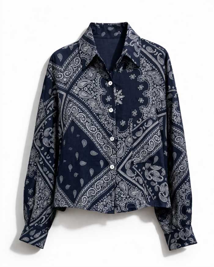 Camisa Linho Cropped Bandana - Imagem 7