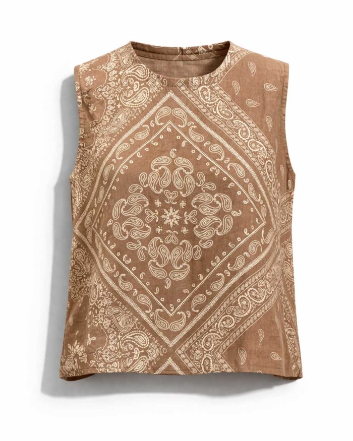 Regata Cropped Positano Bandana Linho - Imagem 2