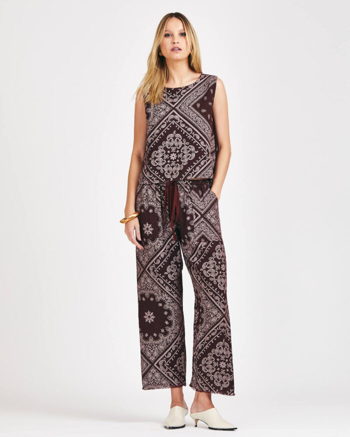 Regata Cropped Positano Bandana Linho - Imagem 8