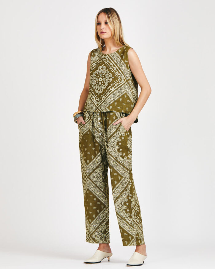 Regata Cropped Positano Bandana Linho - Imagem 4