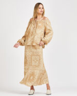 Saia Ravello Bandana Evasê Linho