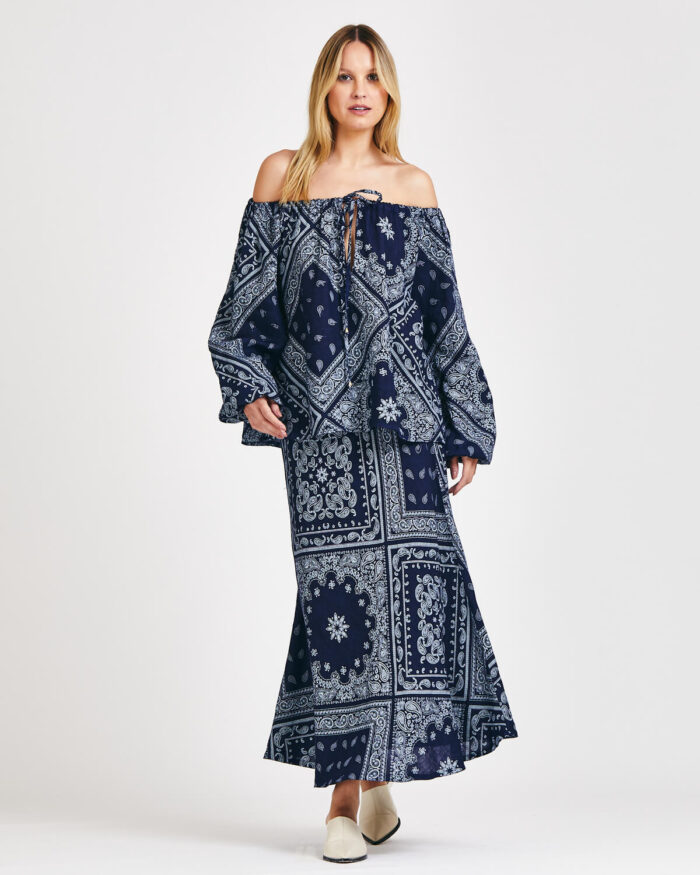 Saia Ravello Bandana Evasé Linho - Imagem 12